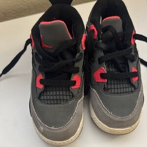 Kids Gray and Red Jordans